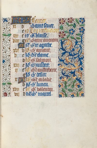 Timebog Brug af Rouen: fol. 2r, c. 1470. af Master of the Geneva Latini