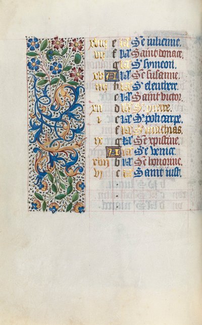 Timebog Brug af Rouen: fol. 2v, c. 1470. af Master of the Geneva Latini