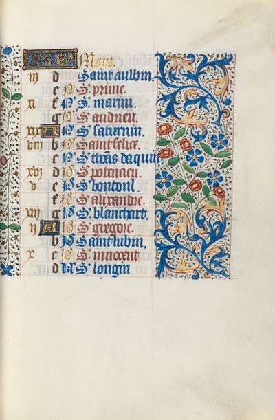 Timebog Brug af Rouen: fol. 3r, c. 1470. af Master of the Geneva Latini