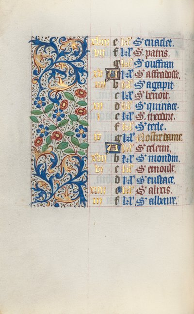 Timebog Brug af Rouen: fol. 3v, c. 1470. af Master of the Geneva Latini