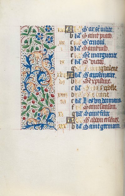 Timebog Brug af Rouen: fol. 7v, c. 1470. af Master of the Geneva Latini