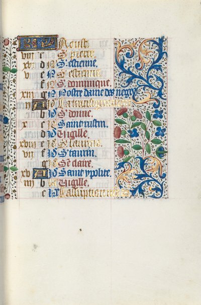Timebog Brug af Rouen: fol. 8r, c. 1470. af Master of the Geneva Latini