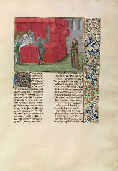 Kongen af Cypern dræbt af sine brødres forfølgere af Master of the Getty Froissart