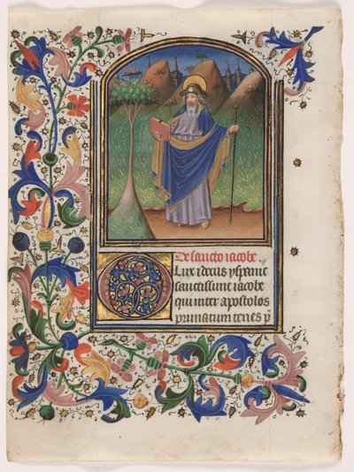 Blad fra en timebog: Sankt Jakob den større af Master of the Gold Scrolls