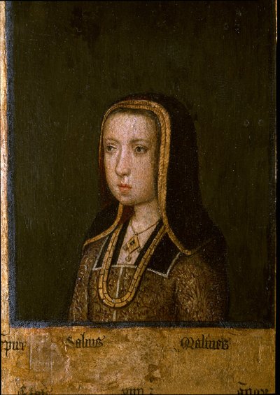 Portræt af Margarita af Østrig, i 1494 (maleri på træ) af Master of the Guild of Saint George
