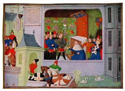 Interview af Richard II og hertugen af Gloucester, 14. århundrede 15. århundrede. af Master of the Harley Froissart