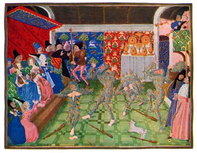 Maskerade ved det franske hof, 1393, 1470-1475. af Master of the Harley Froissart