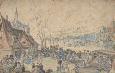 Landsbymesse, 1500-tallet. af Master of the Hermitage Sketchbook