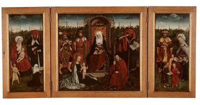 Poortakker Triptykon, ca. 1500-10 (olie på panel) af Master of the Holy Family of St. Anne