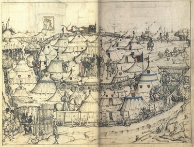 Wagon Fort fra den middelalderlige husbog af Wolfegg Castle, ca 1485 af Master of the Housebook of Wolfegg