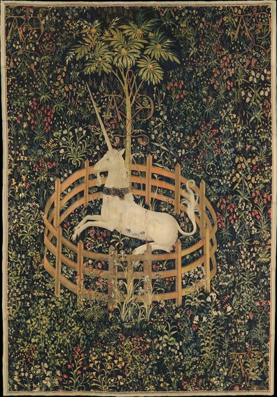 Enhjørningen i fangenskab, ca. 1500 af Master of the Hunt of the