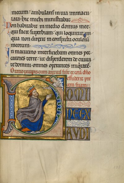Indledende D: David i bøn af Master of the Ingeborg Psalter
