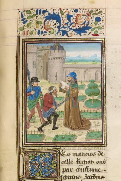 Parmenions død, ca 1470-1475. af Master of the Jardin de vertueuse consolation