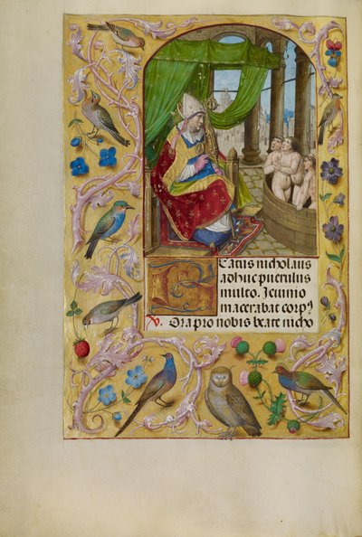 Sankt Nikolaus redder tre unge op af et badekar af Master of the Lübeck Bible