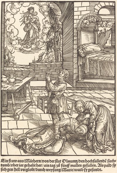 En kvinde fra Marhern... af Master of the Miracles of Mariazell