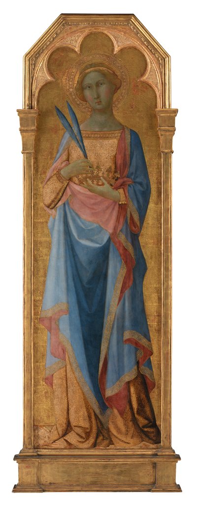 St. Corona, ca.1350 (tempera på panel, guldslebet)rnrnr 155 x 48 af Master of the Palazzo Venezia Madonna
