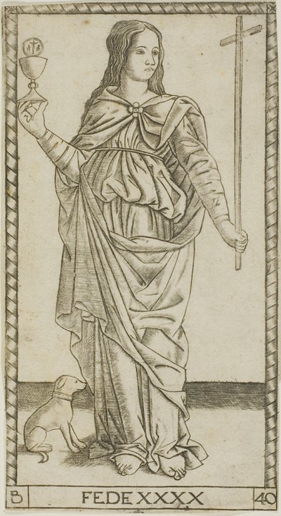 Faith, plade 40 fra Genii and Virtues af Master of the S Series Tarocchi
