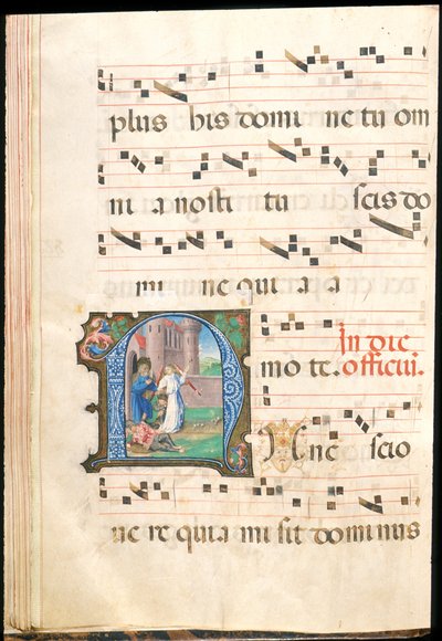 St. Peter befriet fra fængslet, f.58v fra et gradvist, sent 15. århundrede (blæk, tempera & bladguld på pergament) af Master of the Saluces Hours (attr. to)