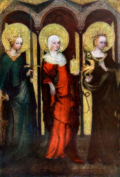 Maleri på bagsiden af Trebon-altertavlen, c1380 1955. af Master of the Trebon Altarpiece