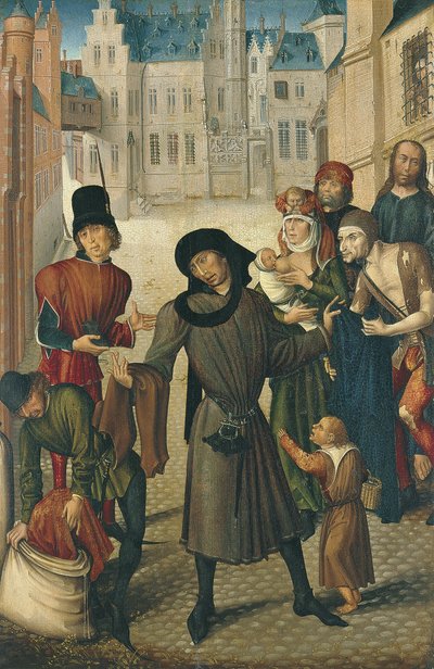 Beklædning af de nøgne af Master of the View of St. Gudule