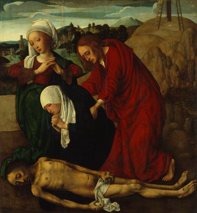 Klagesangen over den døde Kristus, ca. 1490 (olie på panel) af Master of the Virgo Inter Virgines