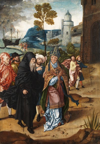 Biskop og en eremithelgen, ca. 1510-20 af Master of the von Groote Adoration