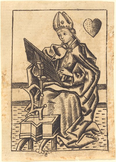 Sankt Augustin af Master with the Banderoles