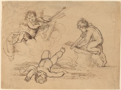 Allegori: Fire Putti af Mather Brown