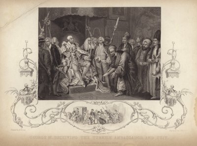 Kong George III modtog den tyrkiske ambassadør og trop af Mather Brown