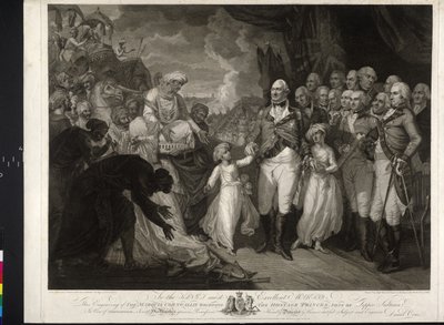 Maquris Cornwallis med de to indiske prinser af Mather Brown