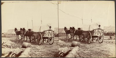 Hærvogn på vej til forsyningdepotet i City Point for at hente forsyninger af Mathew B. Brady