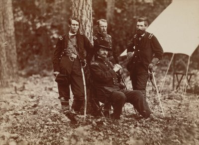 General W. S. Hancock og stab af Mathew B. Brady