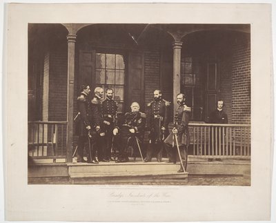 Generalløjtnant Scott, øverstbefalende for den amerikanske hær, og stab af Mathew B. Brady
