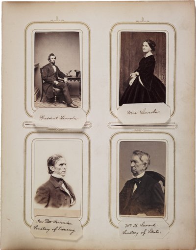 Album med 200 cartes de visite, de fleste af Brady, ca. 1865 (sepia-foto) af Mathew B. Brady