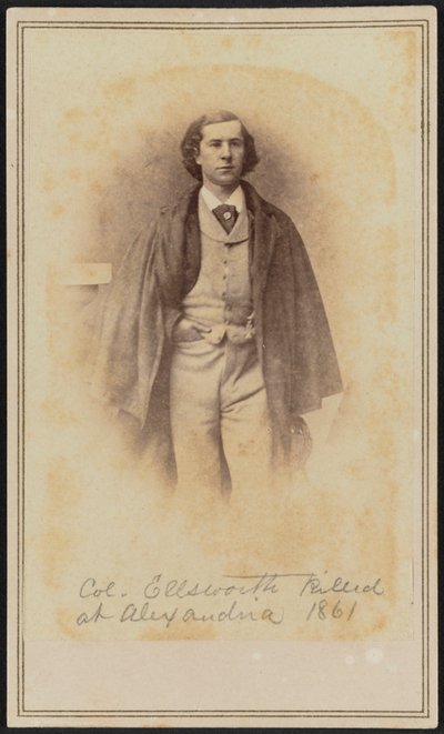 Carte-de-visite portræt af Col. Elmer Ephraim Ellsworth, 1861. af Mathew Brady