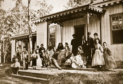 General Heintzelman underholder venner i rekonvalescentlejren, Alexandria, 1861-65 af Mathew B. Brady