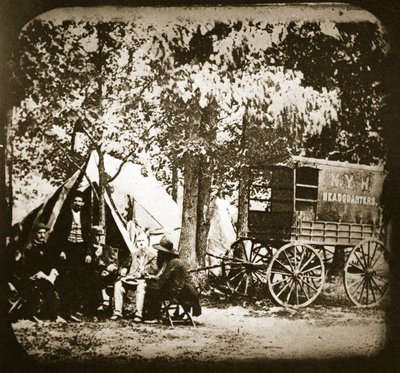 Hovedkvarter for New York Herald i marken ved Culpeper Court House, 1863 af Mathew B. Brady