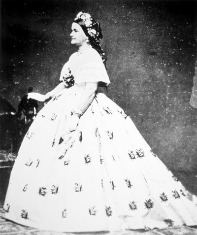 Mary Lincoln (1818-82) 1861 (s/hvid foto) af Mathew Brady