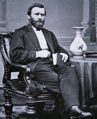 Ulysses Simpson Grant (1822-85) (s/h-billede) af Mathew Brady