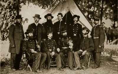 General Jefferson C. Davis og stab af Mathew and studio Brady