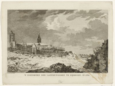 Kollaps af Lappetårnet i Nijmegen, 1784 Kollaps af Lappetårnet i Nijmegen. I 1784 (titel på objekt) af Mathias de Sallieth
