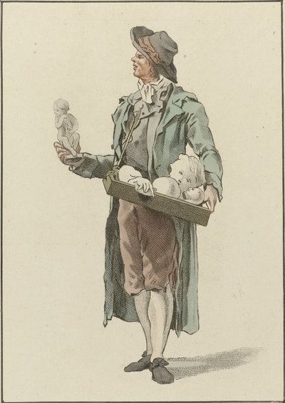 Gadehandler med gipsfigurer af Mathias de Sallieth