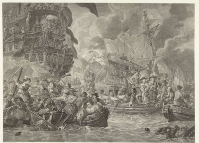 Det hollandske angreb på Medway og tilfangetagelsen af Royal Charles, 1667 af Mathias de Sallieth