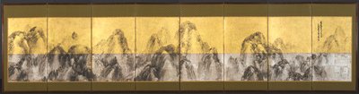 Tooghalvfjerds toppe mod den blå himmel, 1785. af Matsumura Goshun