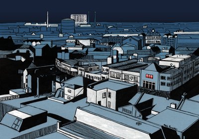 Mystery Power Cut, 2016 (akrylblæk, digital) af Matt Bannister