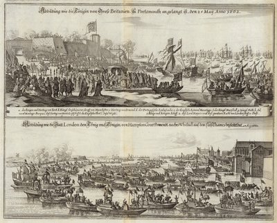 Folkemængder samles til kongelige i Storbritannien i 1662 af Mattaus the Younger Merian