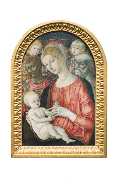 Madonna og barn med engle, Johannes Døberen og Skt. Hieronymus af Matteo di (c.1430 95) Giovanni