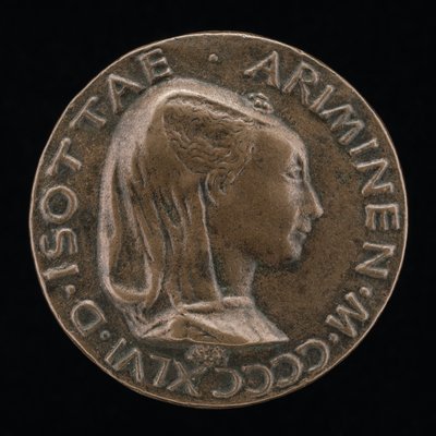 Isotta degli Atti, 14321433-1474, elskerinde 1446, derefter hustru efter 1453, af Sigismondo Malatesta [obv. af Matteo di Andrea de Pasti