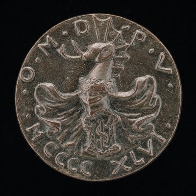 Skjold, hjelm, elefantvåben og kappe [omvendt], 1446. af Matteo di Andrea de Pasti