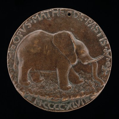 Malatesta-elefanten på en eng [omvendt], 1446. af Matteo di Andrea de Pasti